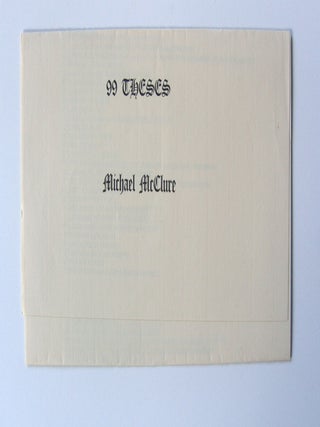 Item #1267 99 Theses. Michael McClure