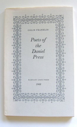Item #1394 Poets of the Daniel Press. Colin Franklin