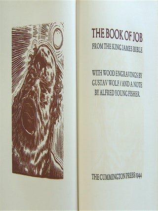 Item #1600 The Book of Job. From the King James Bible. Cummington Press