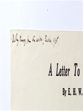 A Letter to a Naturalist