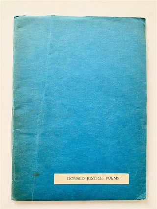 Item #1688 The Old Bachelor and Other Poems. Donald Justice