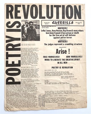 Item #1869 Poetry is Revolution. Volume 2, number 1. GUERRILLA. Free Newspaper of the Streets