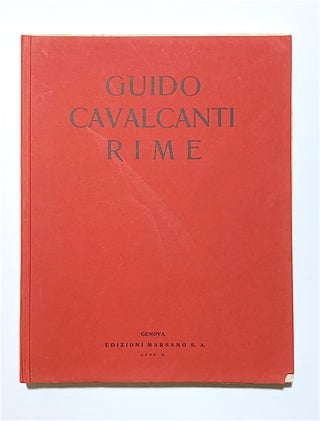 Item #1928 Guido Cavalcanti Rime. Edizione Rappezzata Fra le Rovine. Ezra Pound