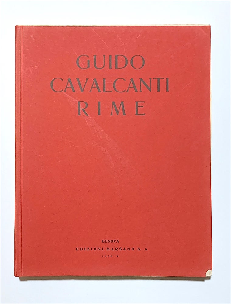 Item #1928 Guido Cavalcanti Rime. Edizione Rappezzata Fra le Rovine. Ezra Pound.