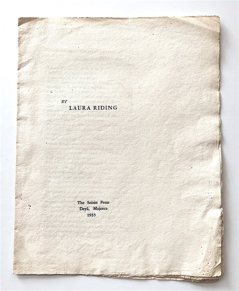Item #1965 [The Second Leaf]. Laura Riding.