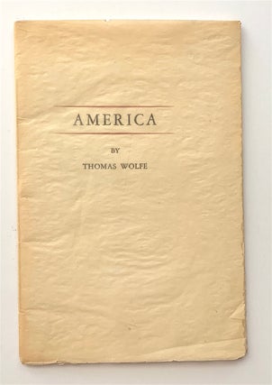 Item #2030 America. Greenwood Press, Thomas Wolfe