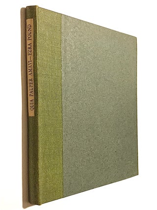 Item #2073 Quia Pauper Amavi. Ezra Pound