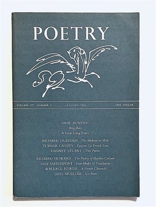 Item #2171 Briggflatts. Contained in Poetry Magazine, Vol 107, no 4, January 1966. Basil Bunting