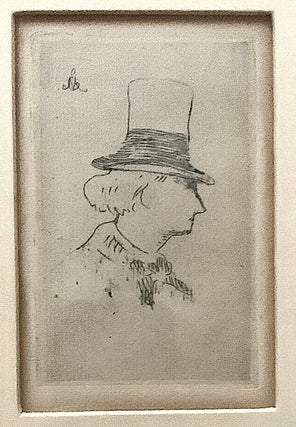 Baudelaire de profile en chapeau. Charles Baudelaire, Edouard Manet.