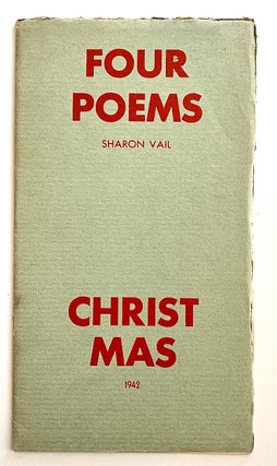 Item #2249 Four Poems. Black Sun Press, Sharon Vail