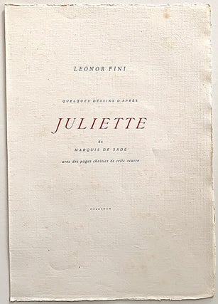 Juliette. Quelques dessins d’après Juliette du Marquis de Sade avec des pages choisies de cette oeuvre