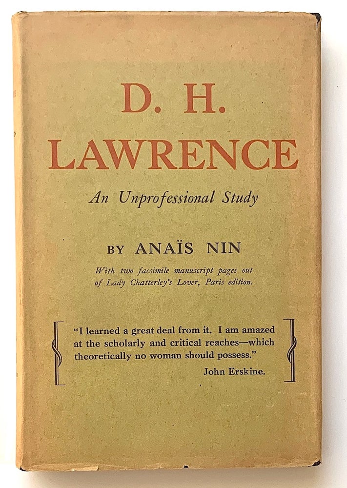 Item #2304 D.H. Lawrence: An Unprofessional Study. Anaïs Nin.