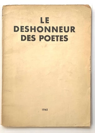 Item #2305 Le Déshonneur des Poetes. Benjamin Peret