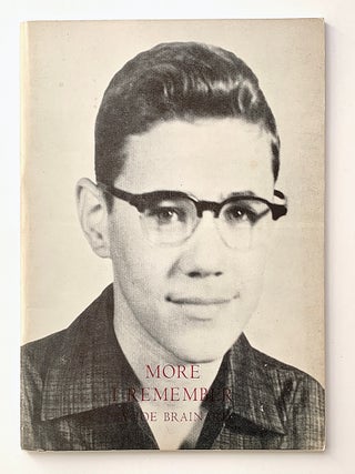 Item #2351 More I Remember. Joe Brainard