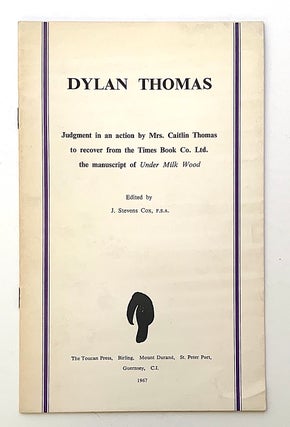 Item #2383 Judgment in an action by Mrs. Caitlin Thomas to recover from the Times Book Co. Ltd....