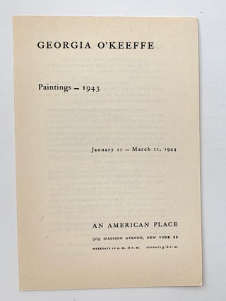 Item #2581 Paintings- 1943. January 11-March 11, 1944. Georgia O'Keeffe