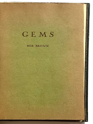 Item #2611 Gems. A Censored Anthology. Bob Brown