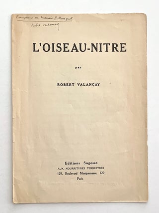 L'Oiseau-Nitre. Robert Valan&ccedil;ay.