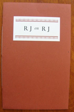 Item #389 RJ on RJ: Robinson Jeffers and the Subtle Passion. Robinson Jeffers