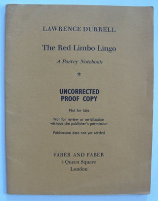 Item #859 The Red Limbo Lingo [uncorrected proof]. Lawrence Durrell